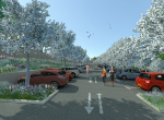 Le parking des amandiers, Perspective 3D la Coulée Verte à Carpentras - Après travaux