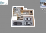 Plan de vente 3D du Chalet D Niveau 0