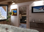 vue de chambre 3D, chalet La Blanche