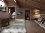 vue de chambre 3D, chalet La Blanche