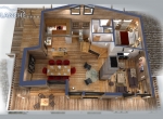 plan de vente 3D, chalet La Blanche