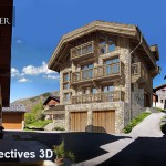 perspective 3D extérieur chalet