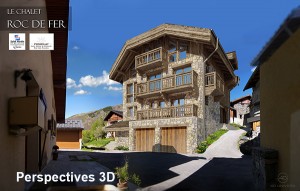perspective 3D extérieur chalet