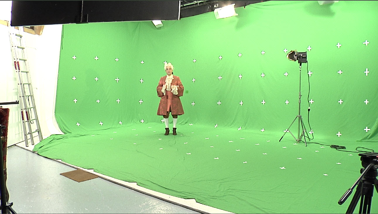 Tournage chez studio Cinestock. Tournage en HD , Incrustation en Chroma Key et Tracking 3D